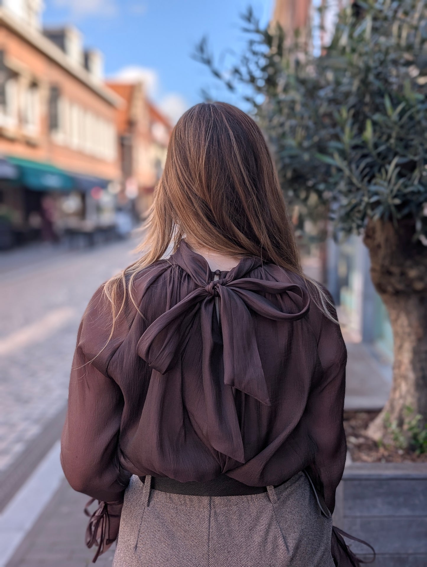 Blouse Rianne - Bruin/Rood