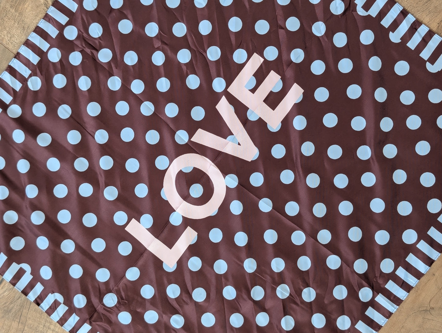 Love sjaal - Bruin / blauw / roze