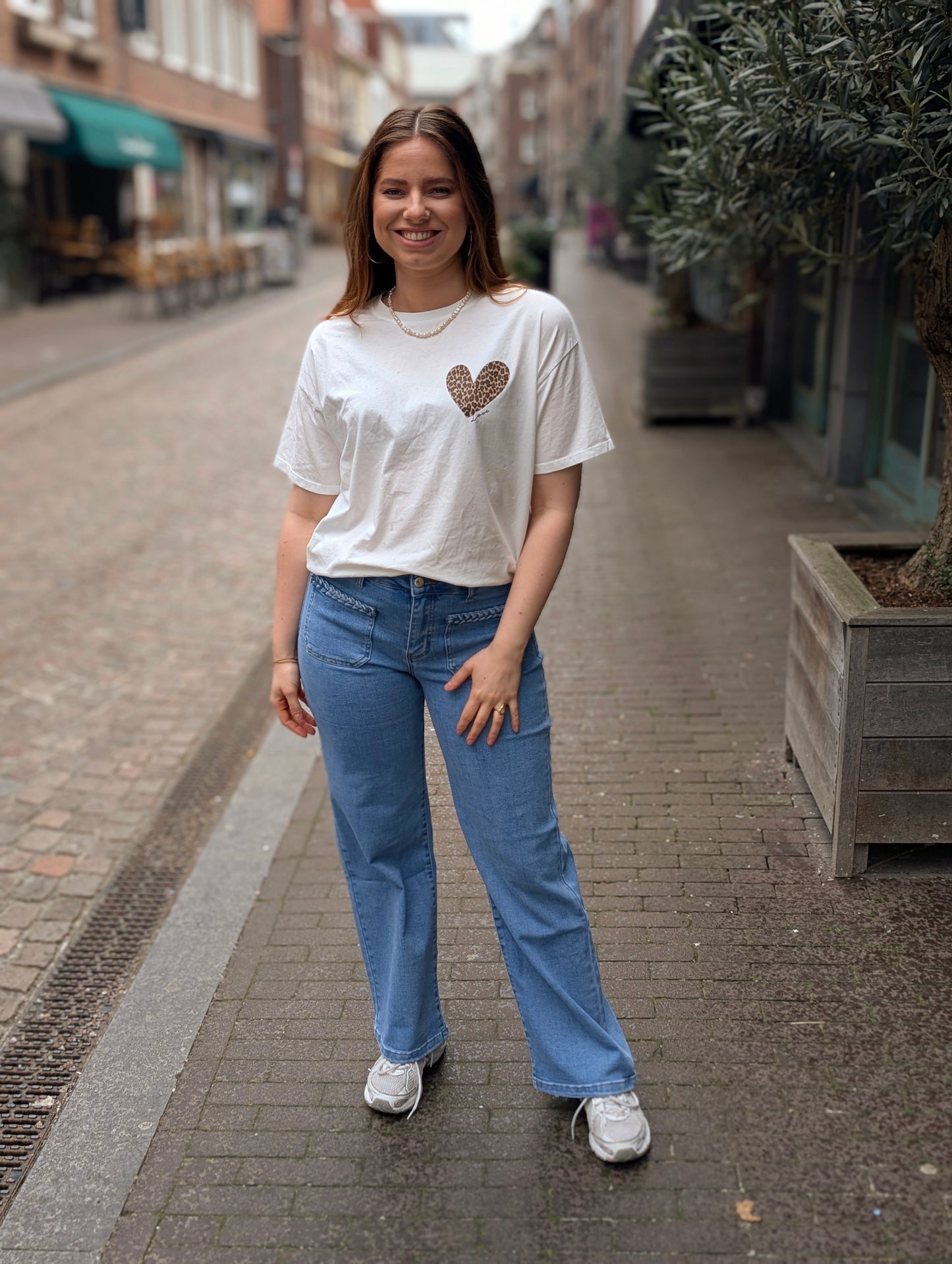 Panter heart shirt Amour - Wit