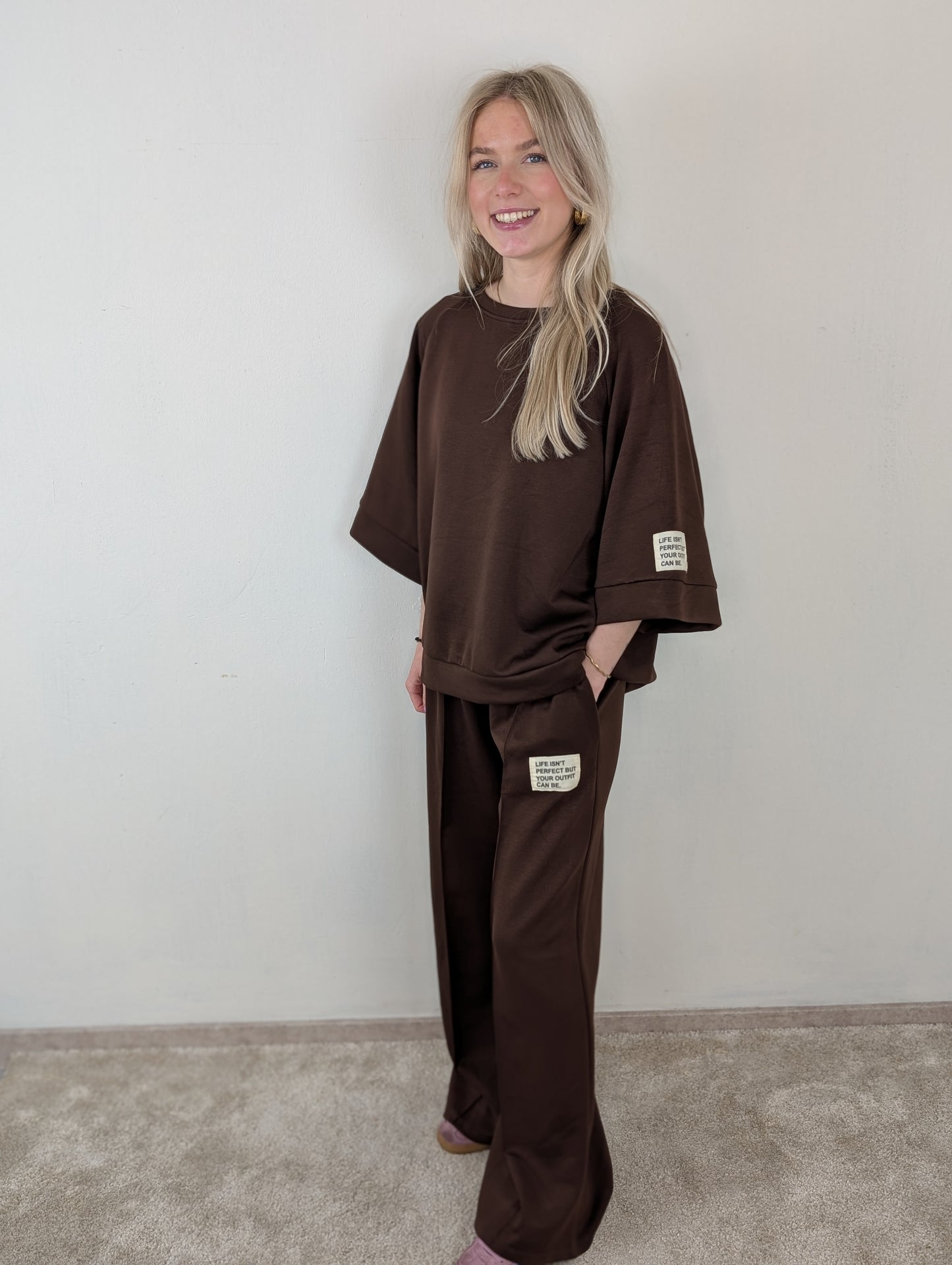 Pascal huispak shirt met broek - Bruin