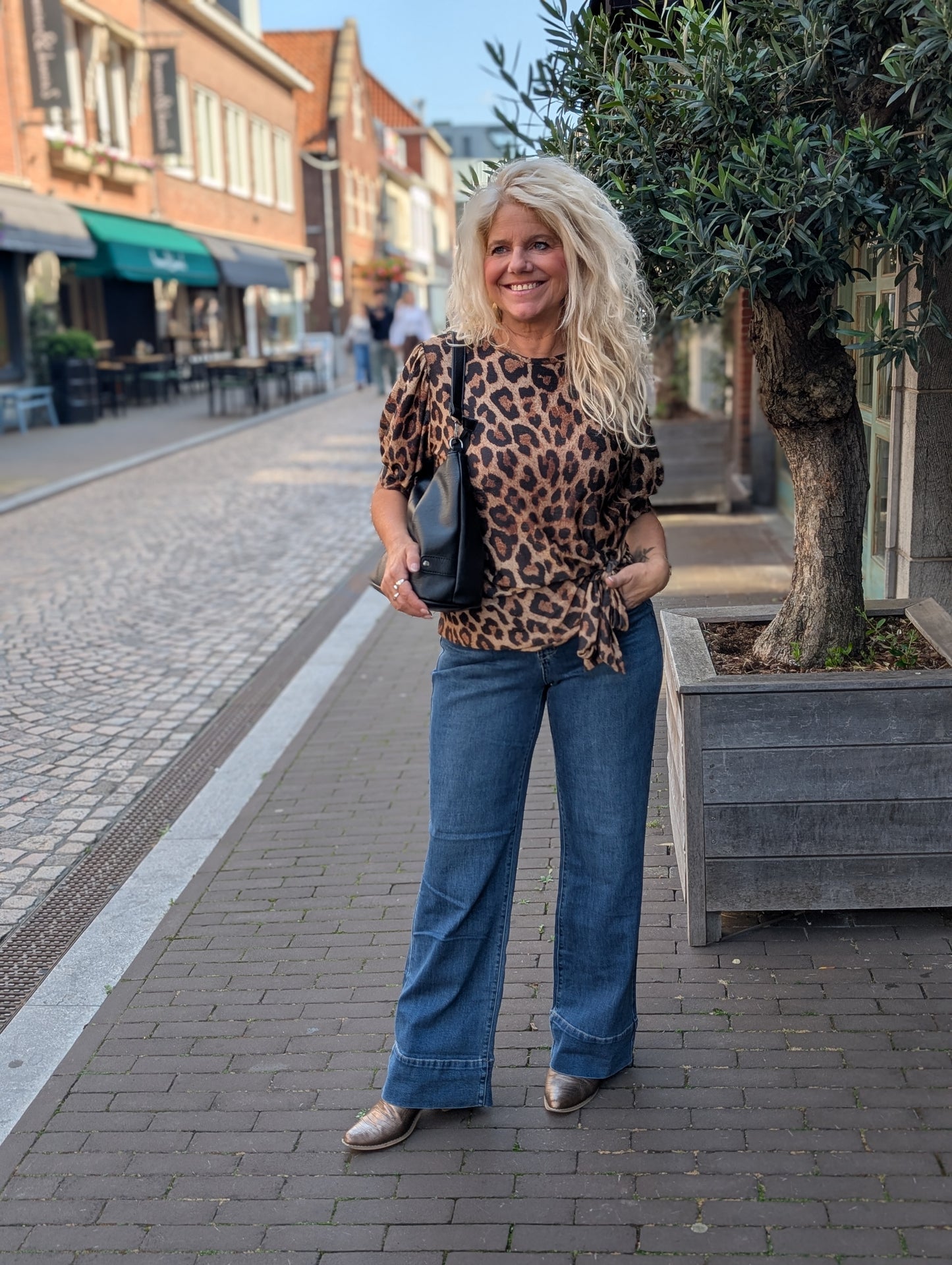 Welty strik top - Panter motief
