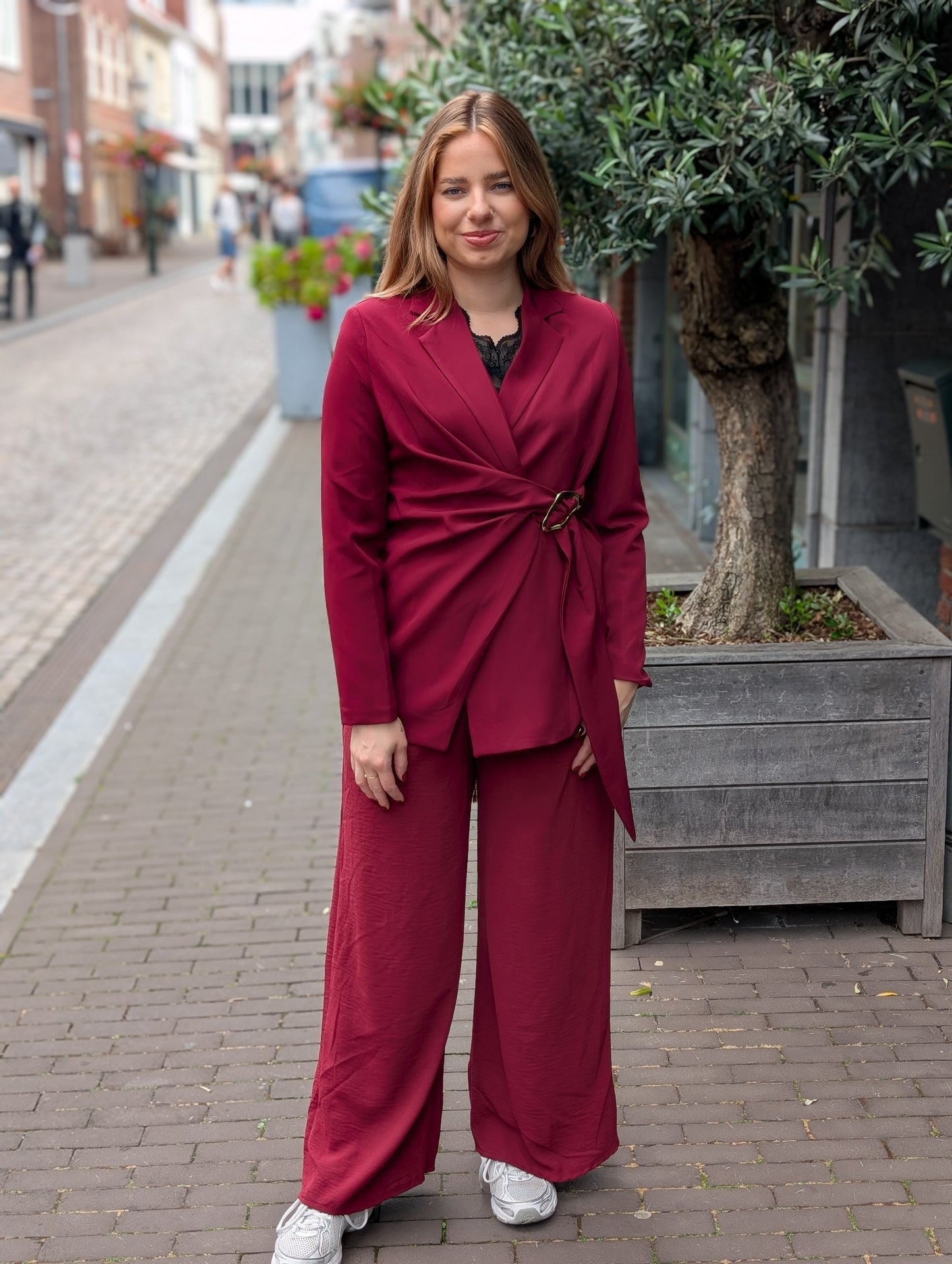 Overslag blazer Yara - Donkerrood