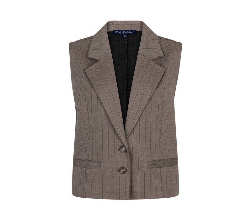 Red Button waistcote Punta pinstripe - Warm taupe