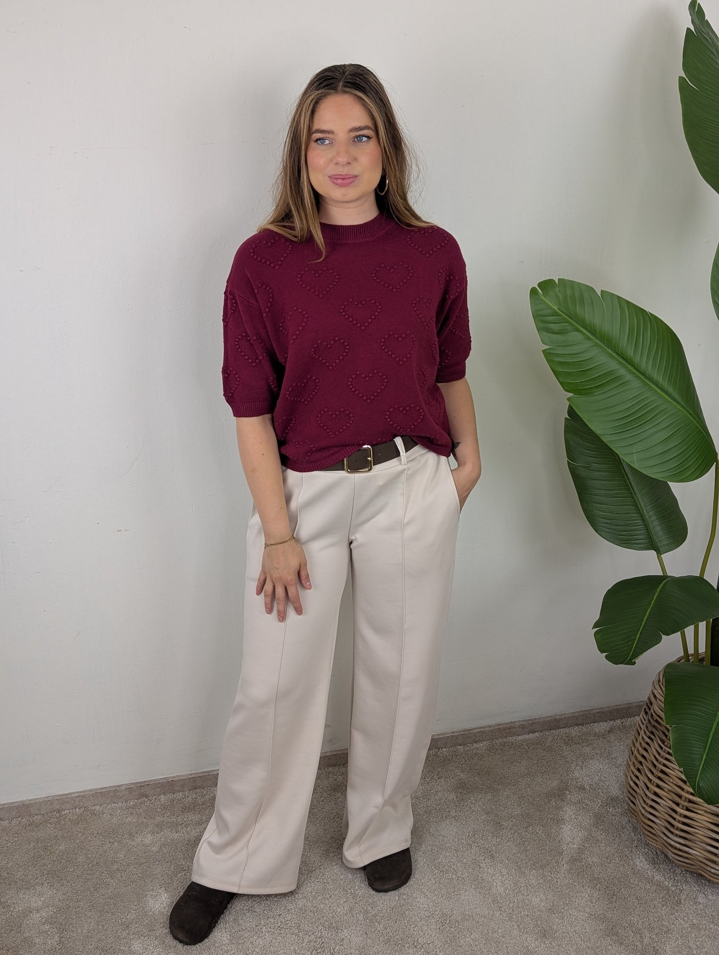 Sweet Hearts trui - Bordeaux rood