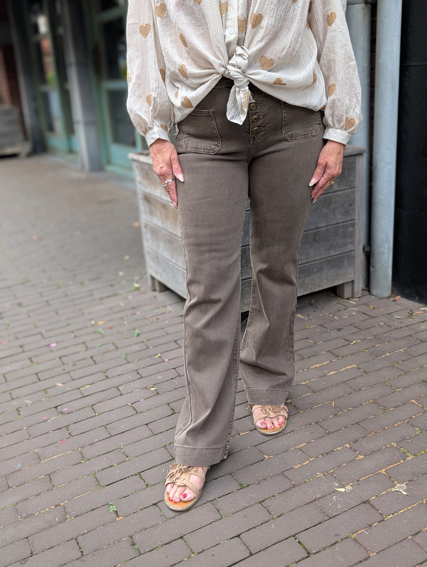 Folyrose broek Nina - Bruin