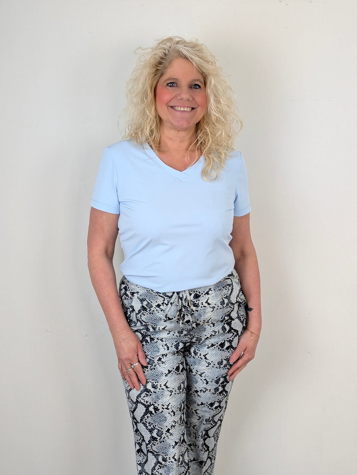 Mi piace t-shirt v hals - Light blue