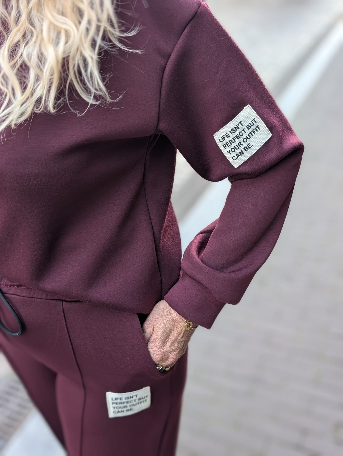 Comfy set 2-delig lange mouwen Claire - Bordeauxrood