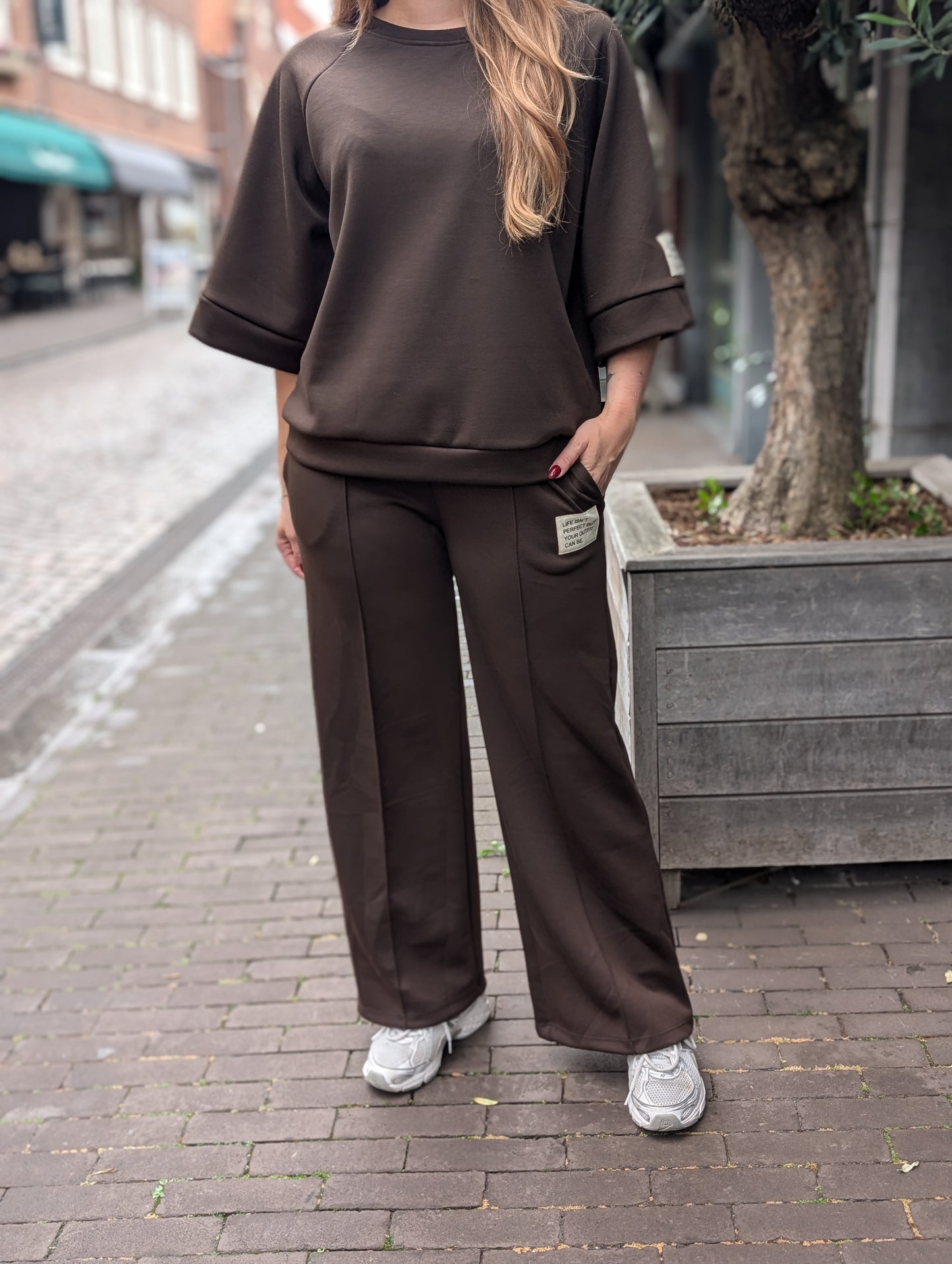 Comfy set 2-delig Claire - Bruin