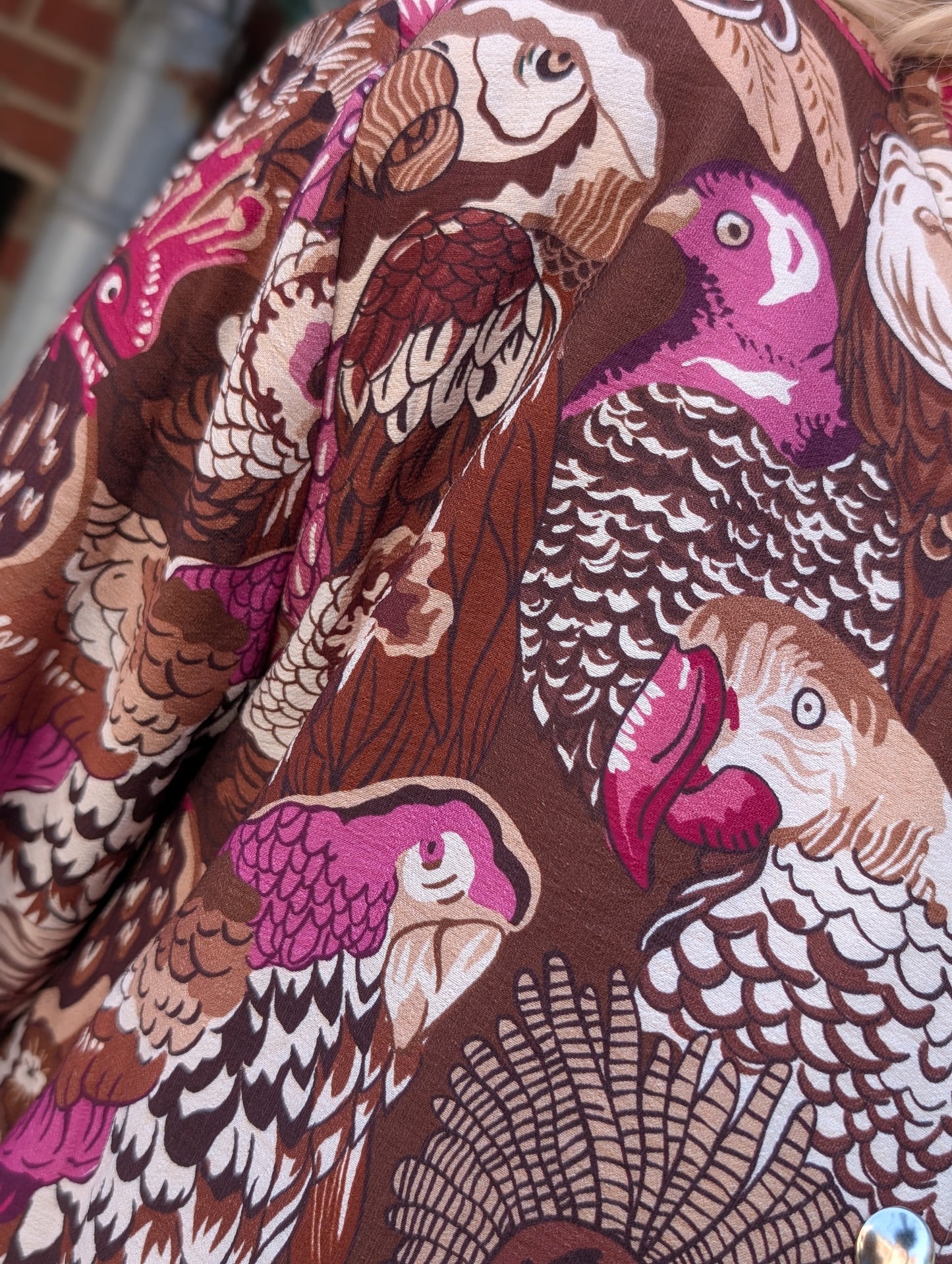 Print bomber Rachel - Bruin/Magenta
