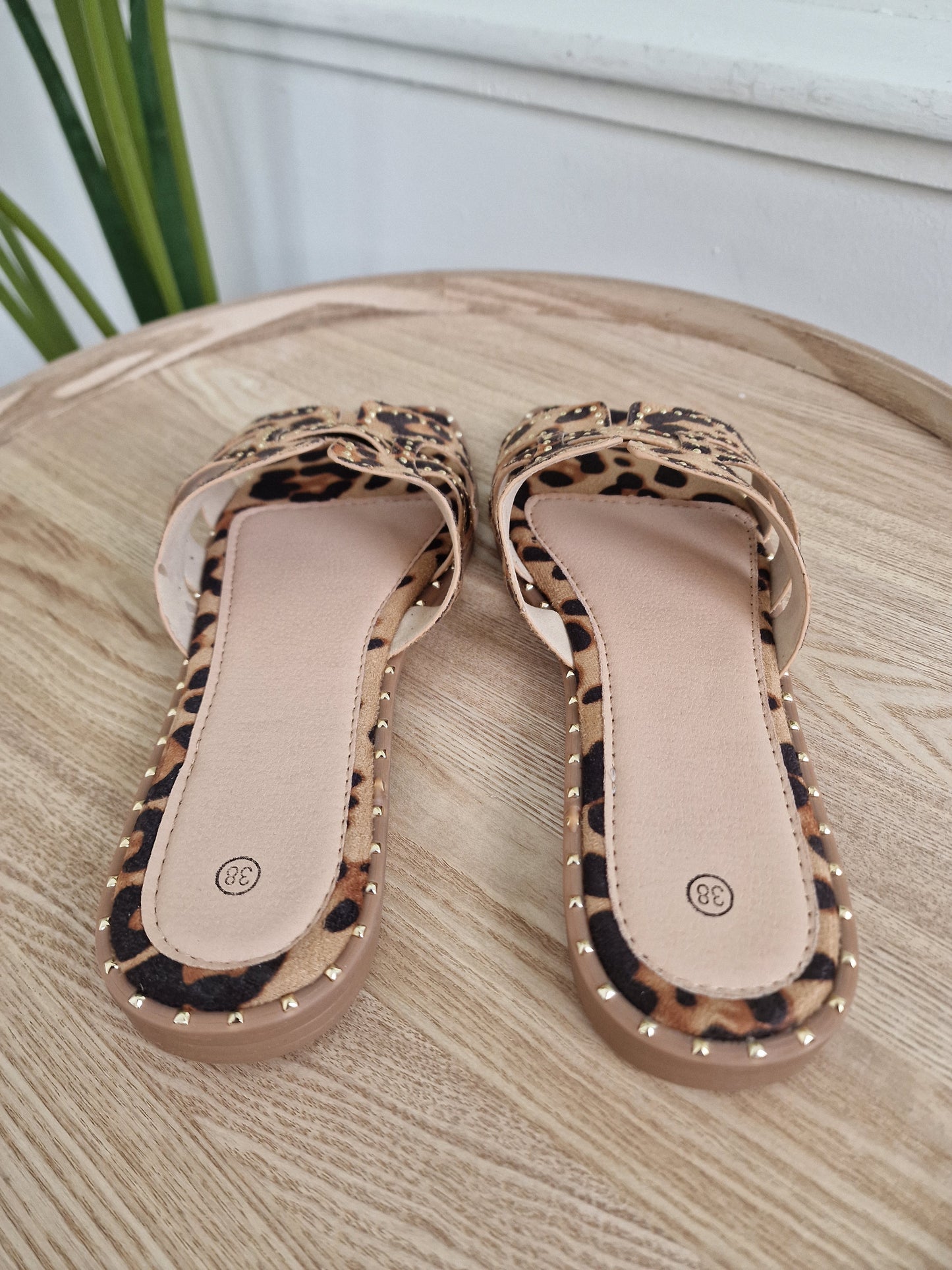 Noël slipper - Panter met gouden stuts