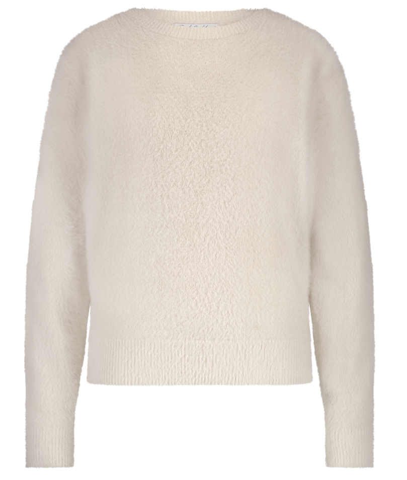 Red Button fluffy sweater - cream