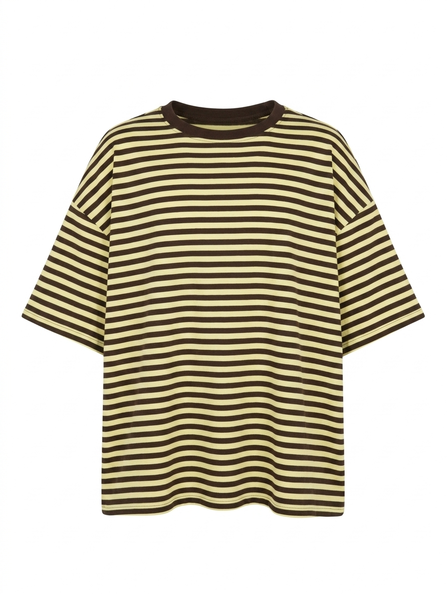 Gestreept shirt Isa - Bruin/Geel