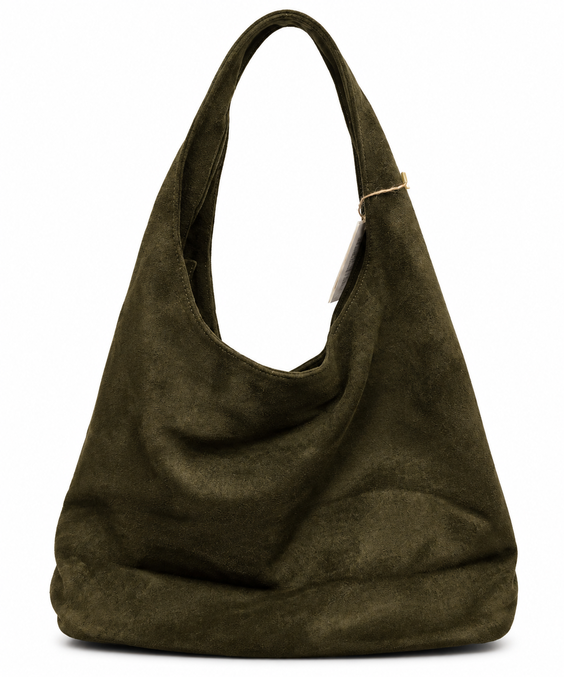 Shopper met studs en rits - Donker groen