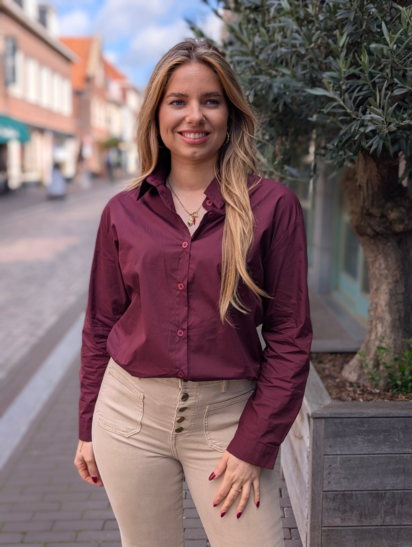 New York blouse - Bordeaux rood