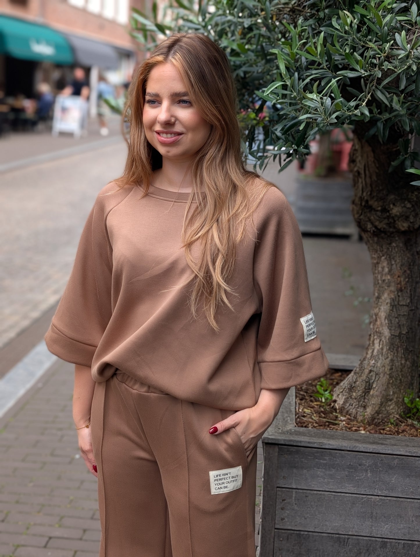 Comfy set 2-delig Claire - Camel