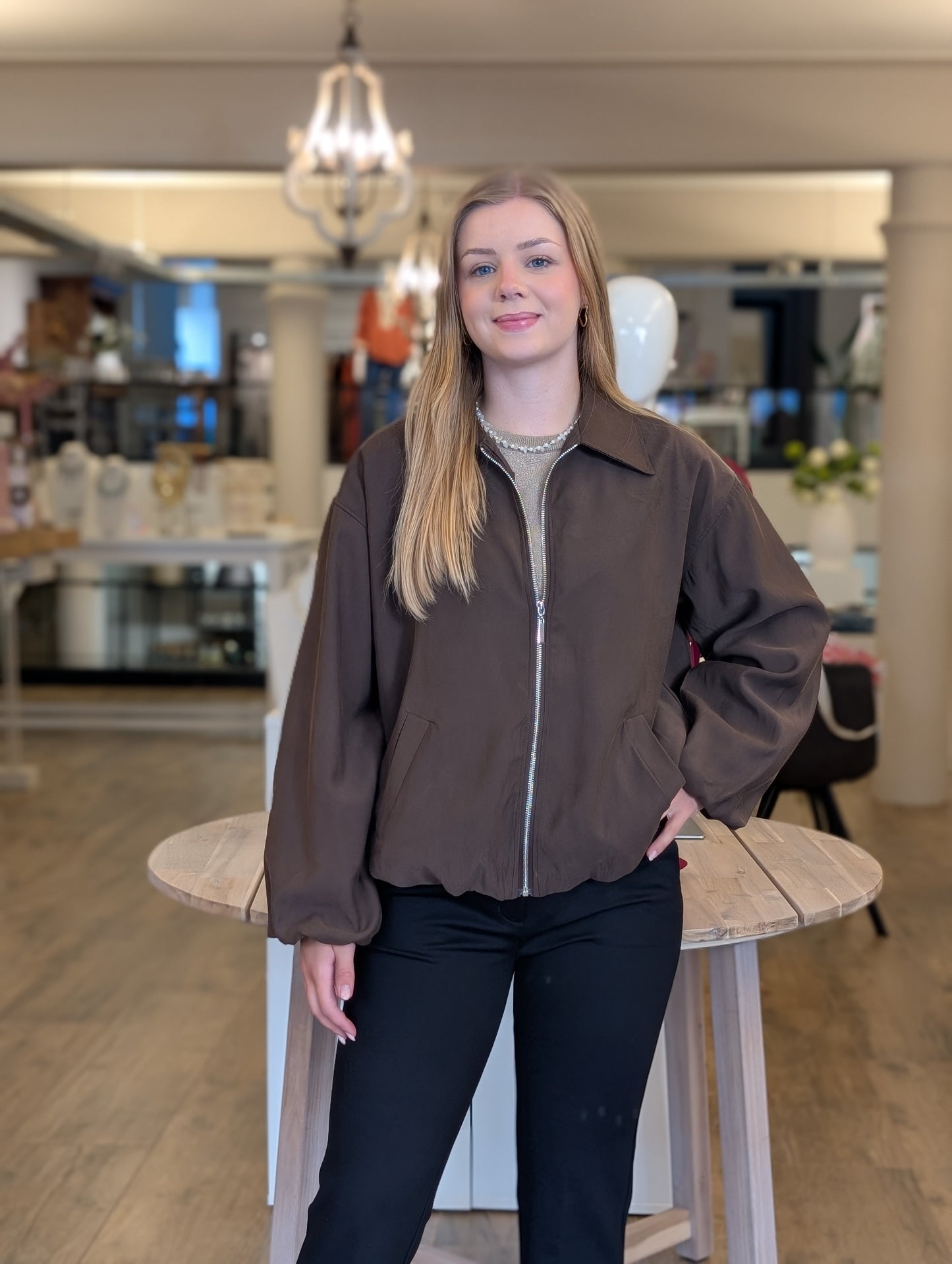 Gepoft jasje Chloe - Bruin