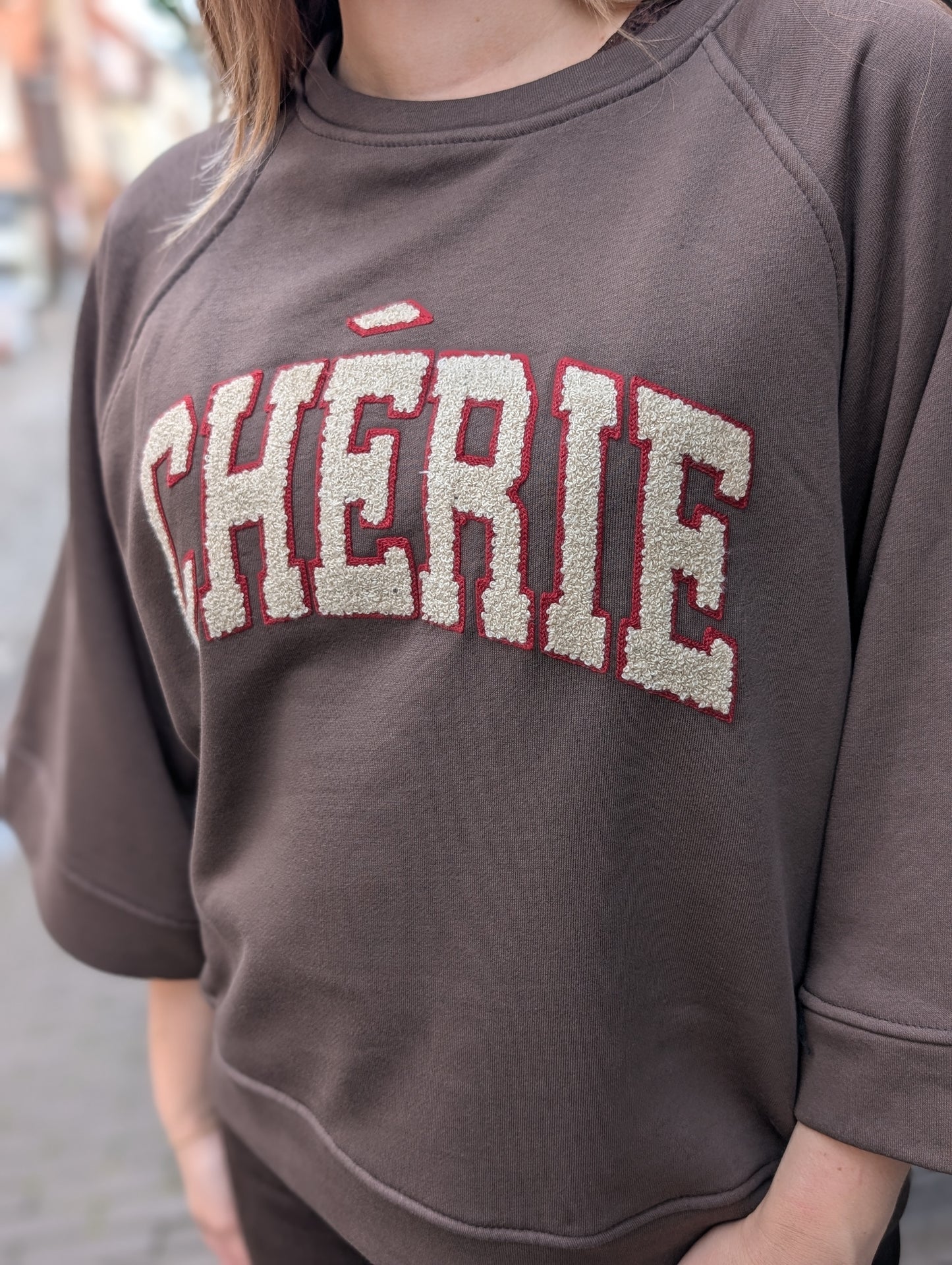 Cherie sweater - Bruin/ bordeaux