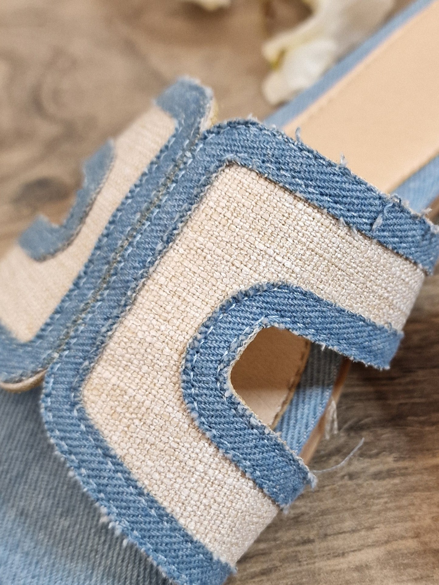 Slippers linnen look - Denim blue