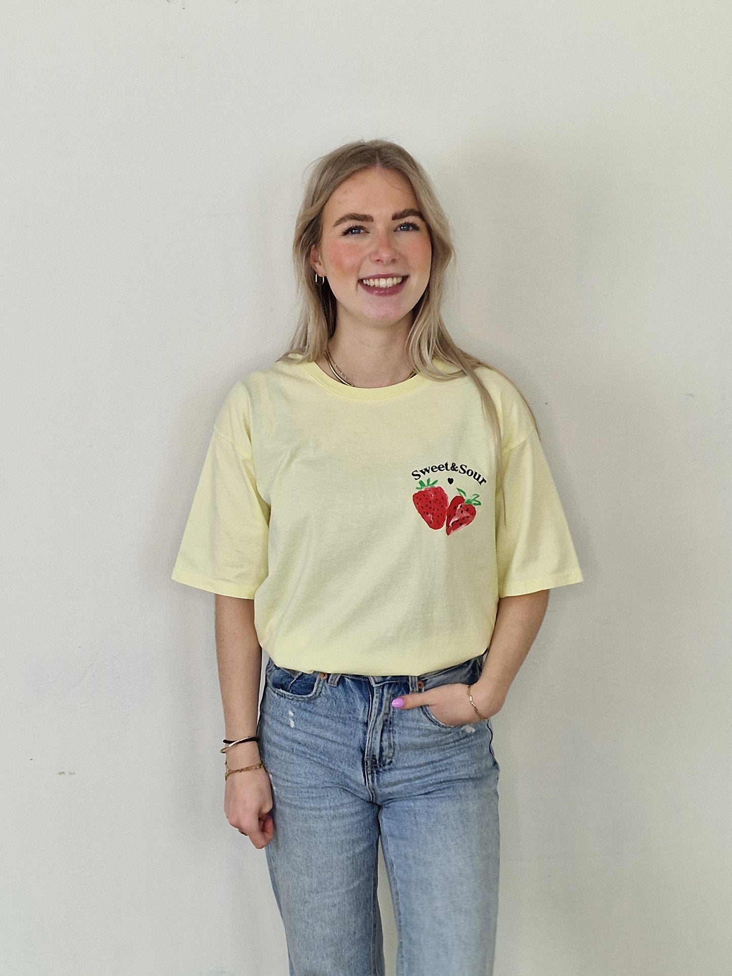 Aardbei shirt - Geel