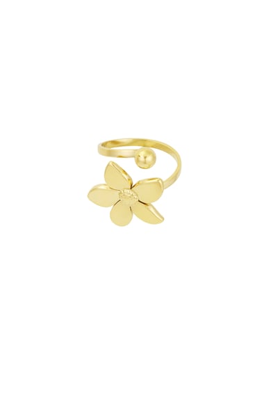 Ring met bloemenstippen - Goudkleur