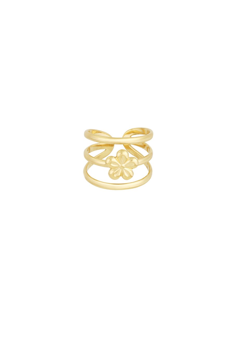 Flower stack ring - Goud kleur
