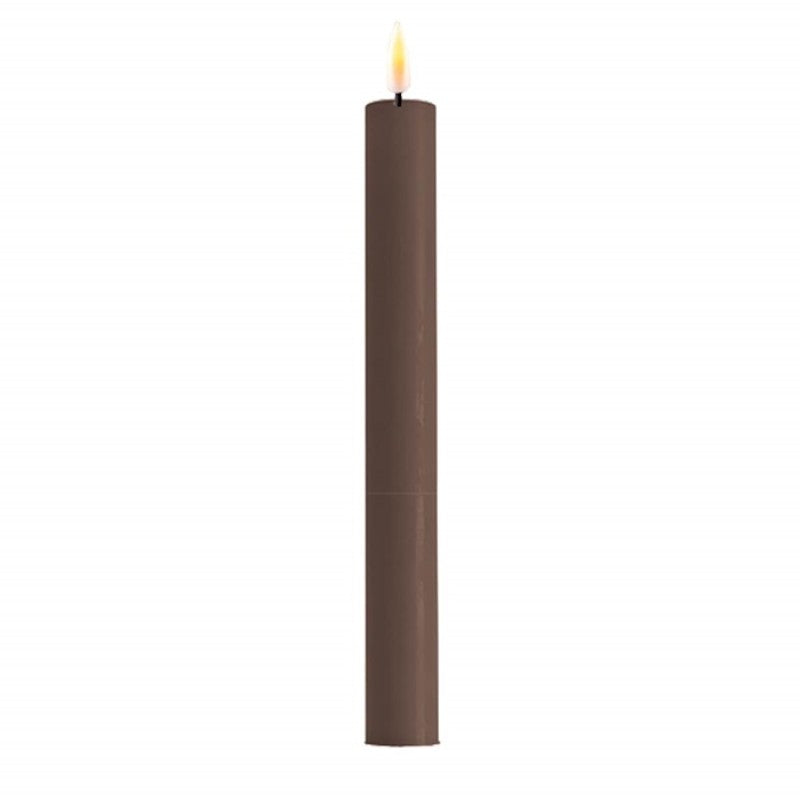 LED dinerkaarsen set 2 stuks Mocca - 2,2x24cm