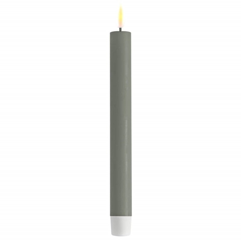 Led dinerkaarsen - Salvie groen 2x24 cm