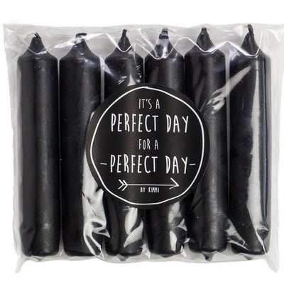 Rustik lys dinerkaarsen 6 stuks - Black