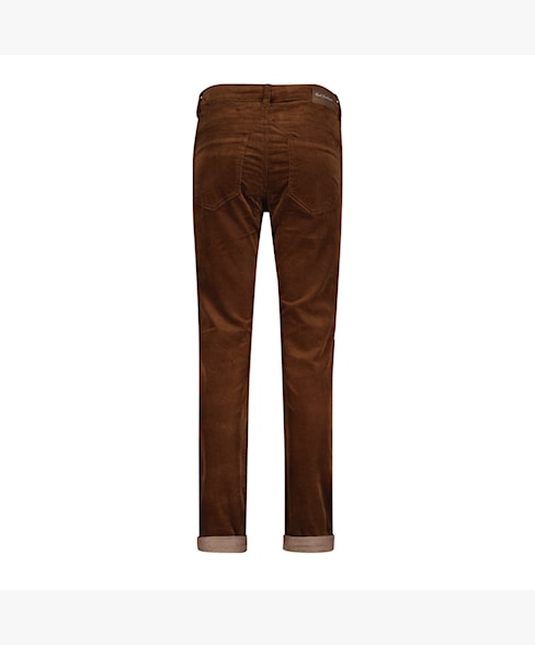 Red Button Relax velvet - Dark cognac