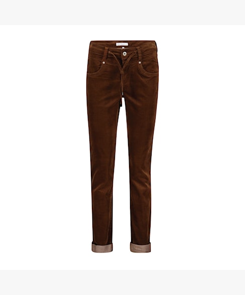 Red Button Relax velvet - Dark cognac