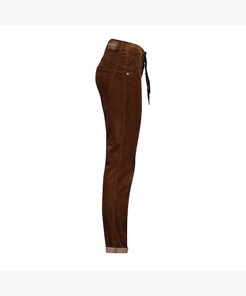 Red Button Relax velvet - Dark cognac