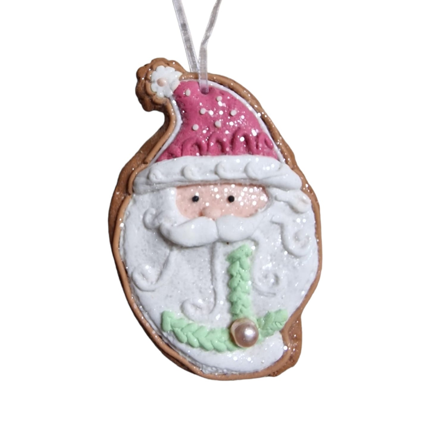 Claydough Cookie hanger Pastel Kerstman - 12.5x8