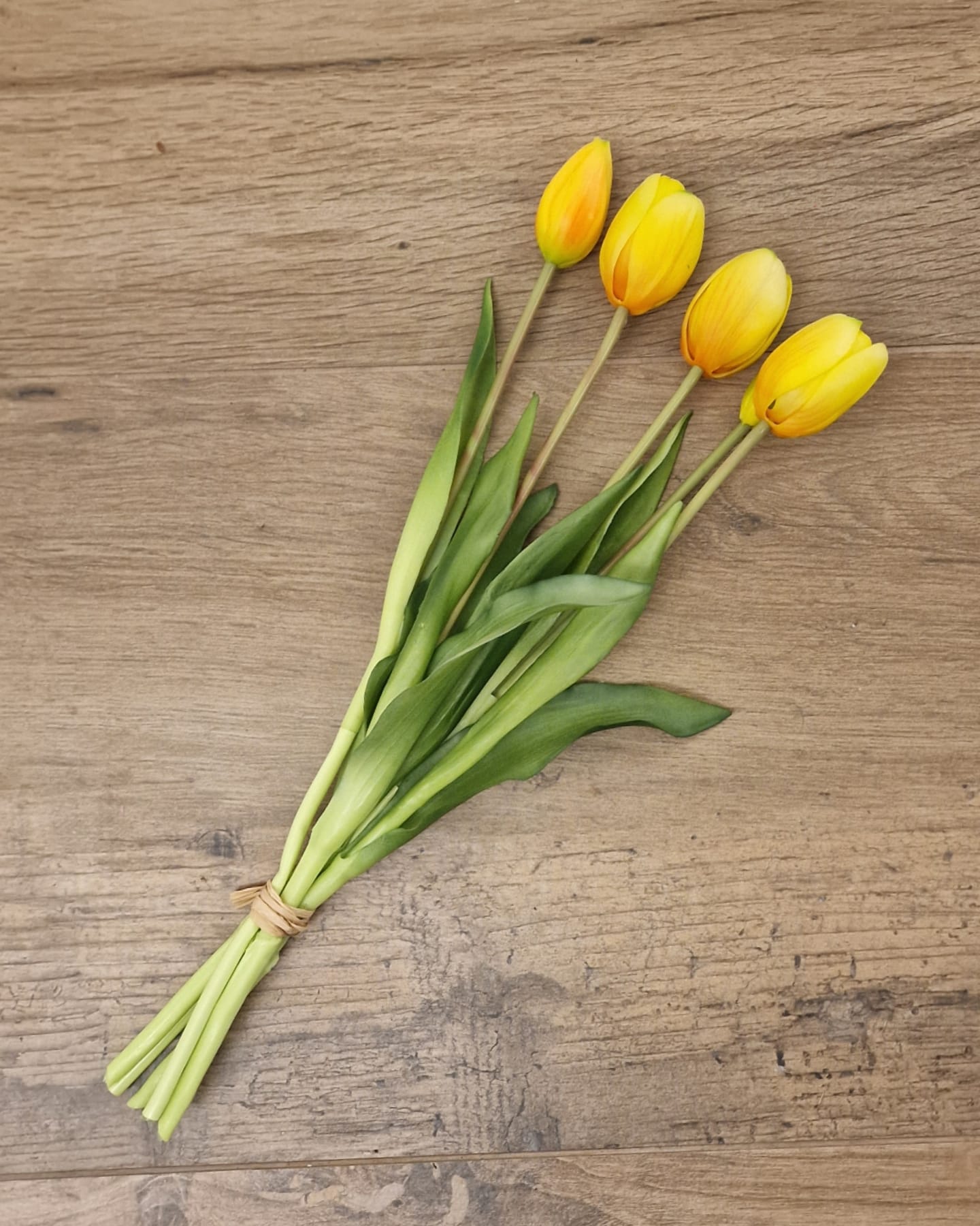 Siliconen tulpen bosje x5 40 cm - Geel