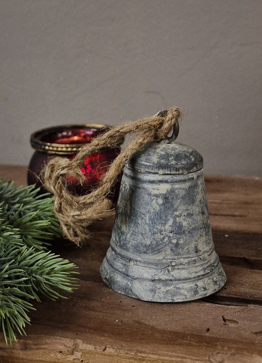 Kerst bel tinnen- 10x7 cm.