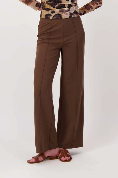 Zusss stretch broek met naad - Choco