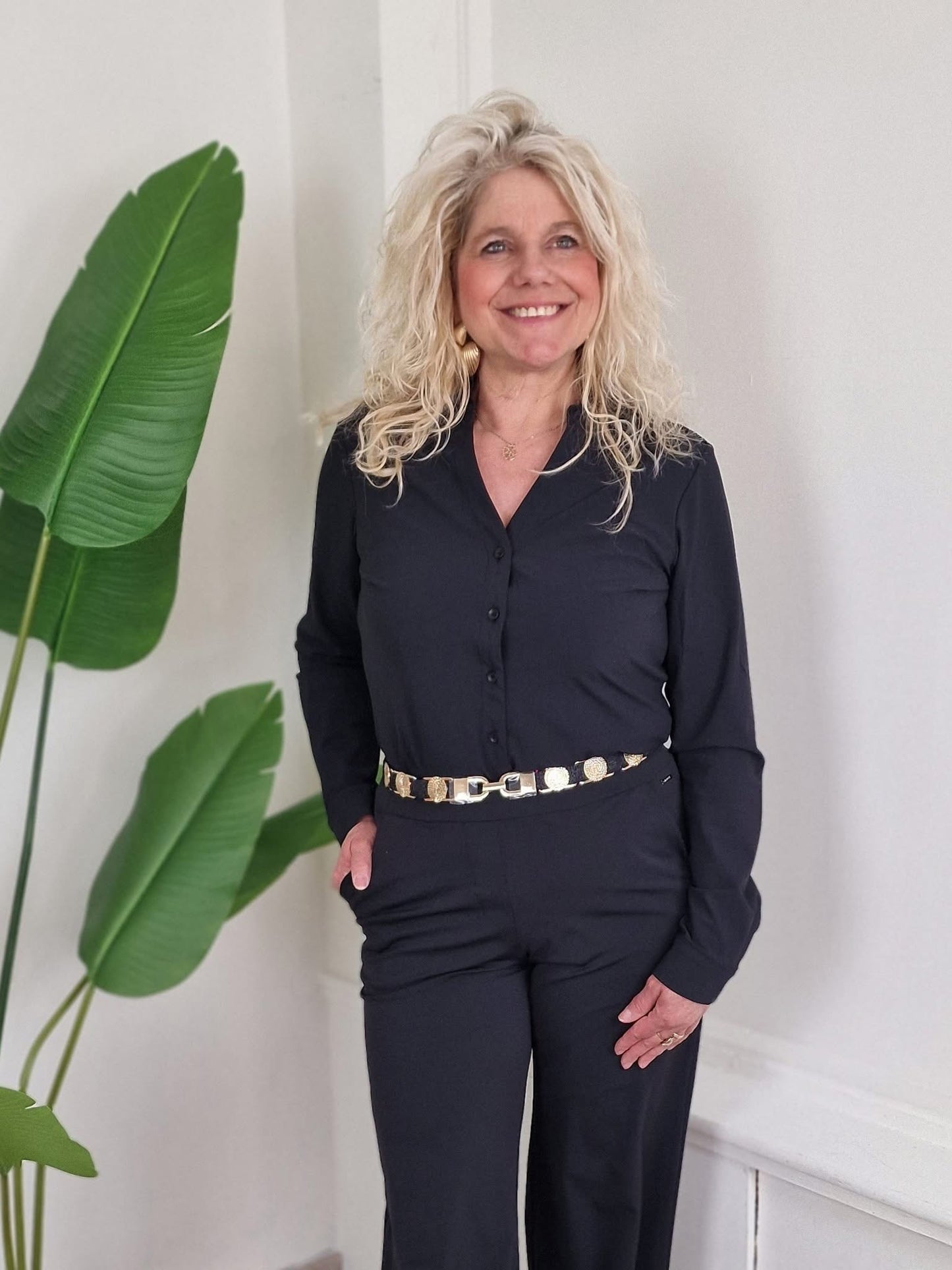 Mi Piace blouse v-hals - Black
