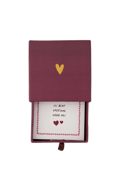 Zusss armband hartje in schuifdoosje speciaal - Rood