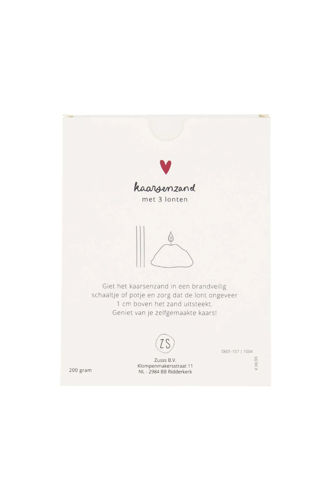 Zusss kaarsenzand in doosje - wit