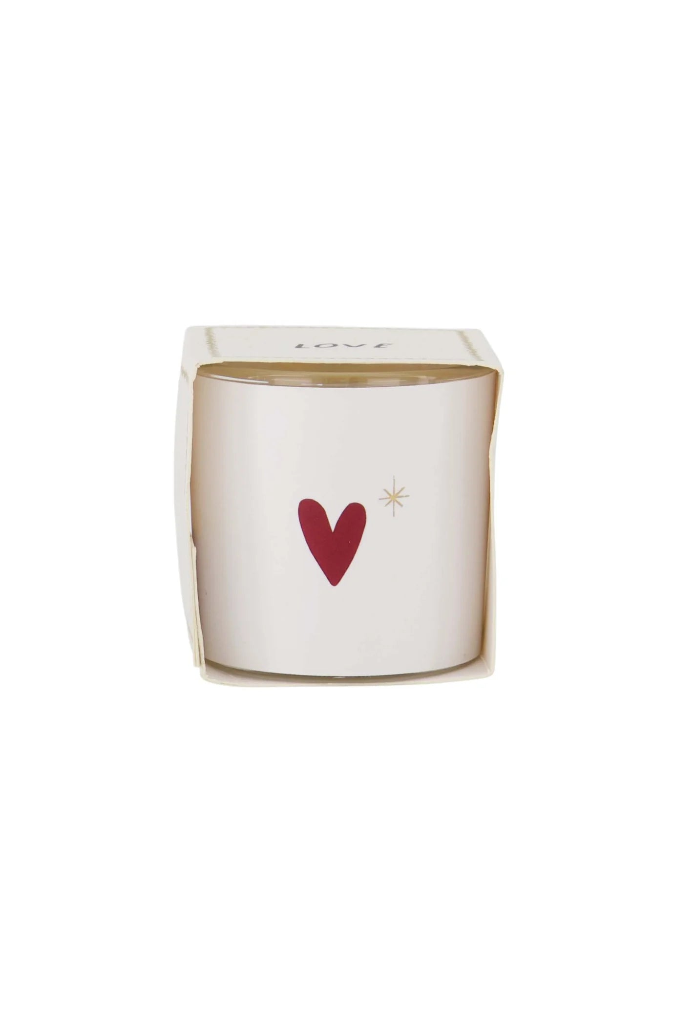 Zusss geurkaarsje in wikkel hartje - wit/rood/goud