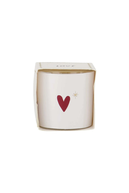 Zusss geurkaarsje in wikkel hartje - wit/rood/goud