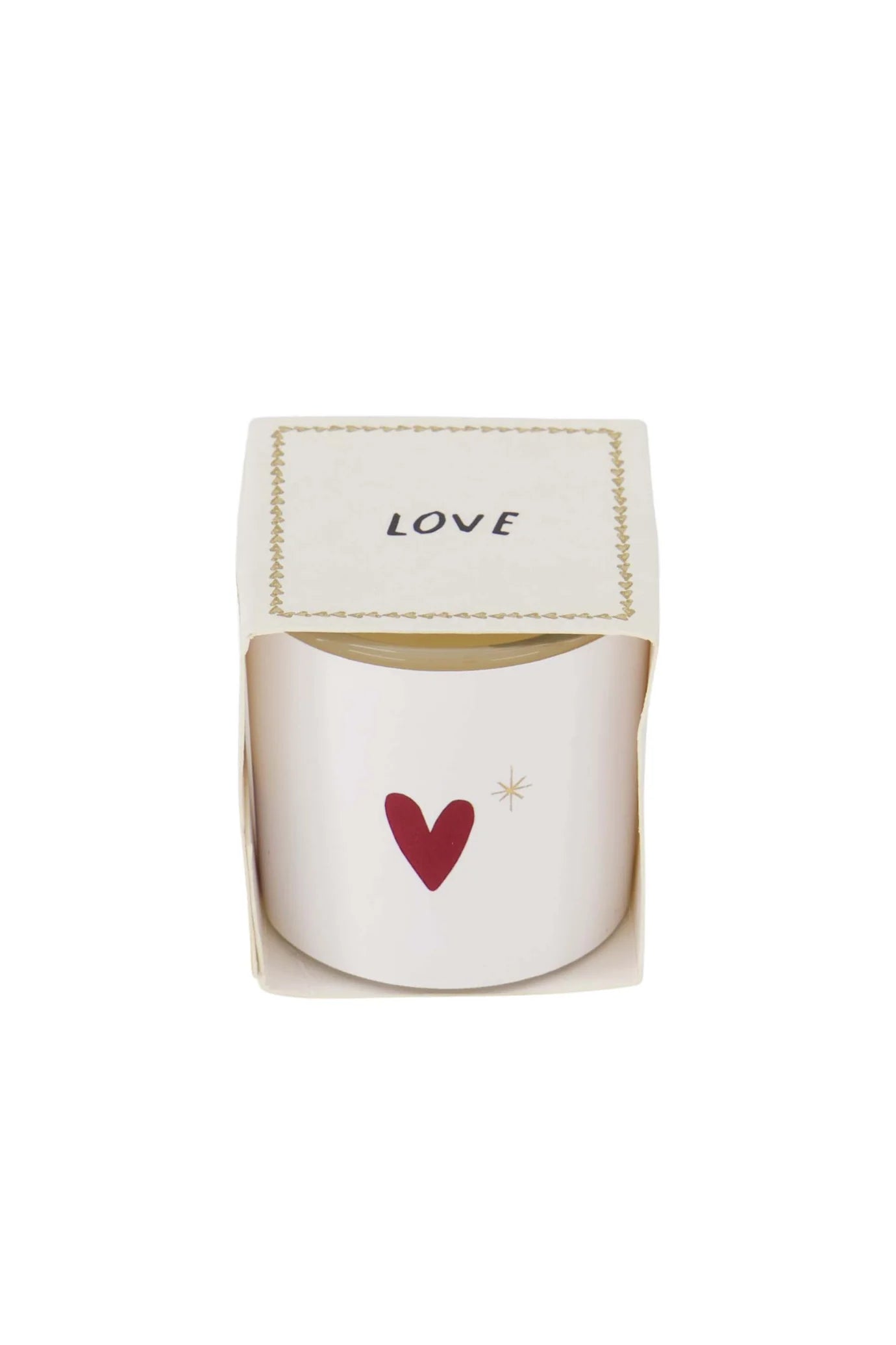 Zusss geurkaarsje in wikkel hartje - wit/rood/goud