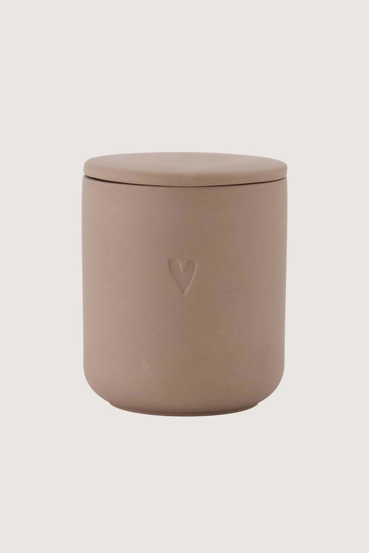 Zusss geurkaars keramiek hartje - Bruin