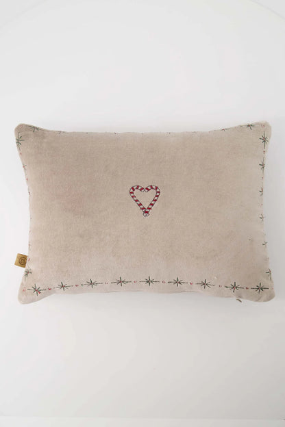 Zusss kussen lieverd hart 35x25cm - Zand