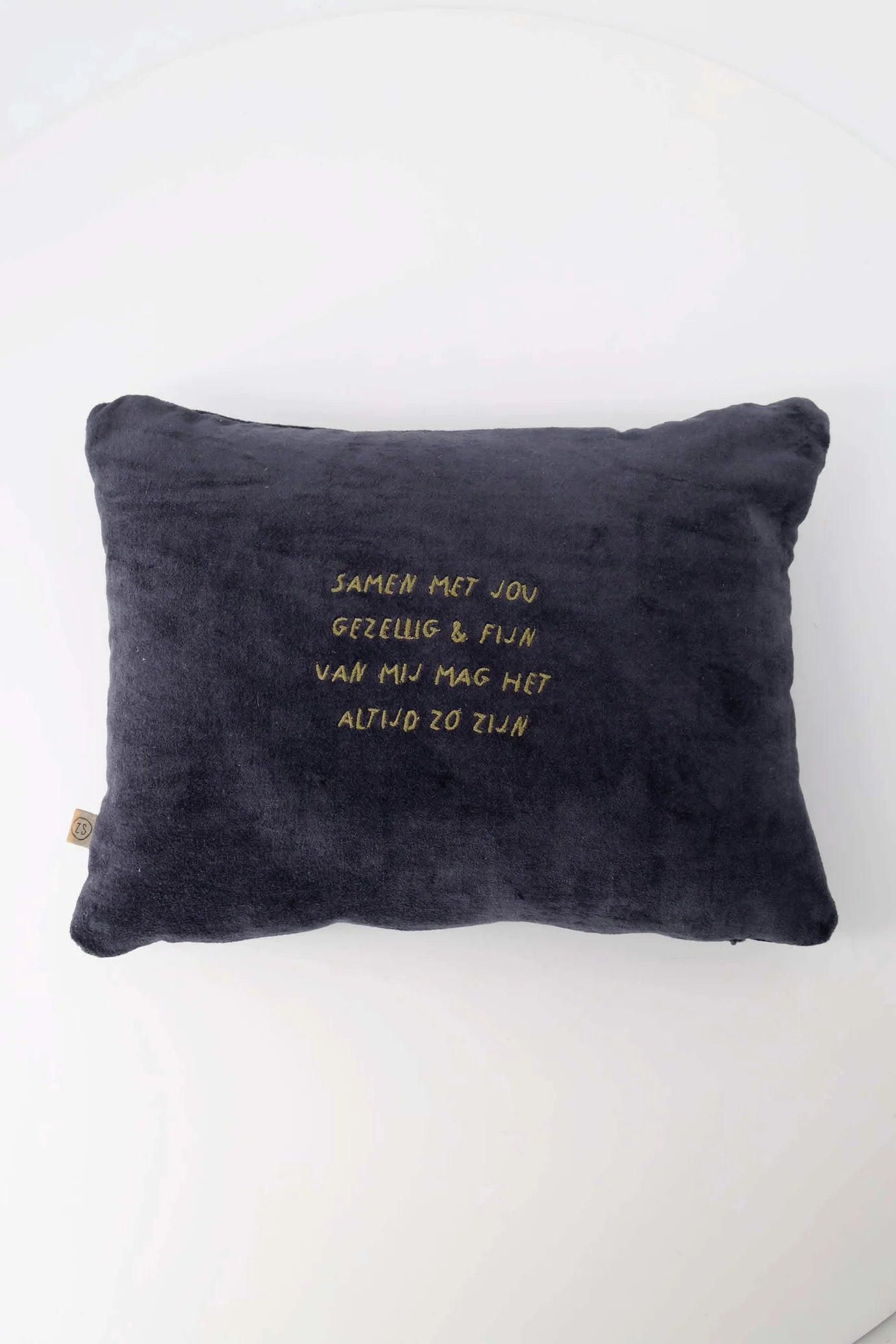 Zusss kussen samen met jou 35x25cm - donkerblauw/goud
