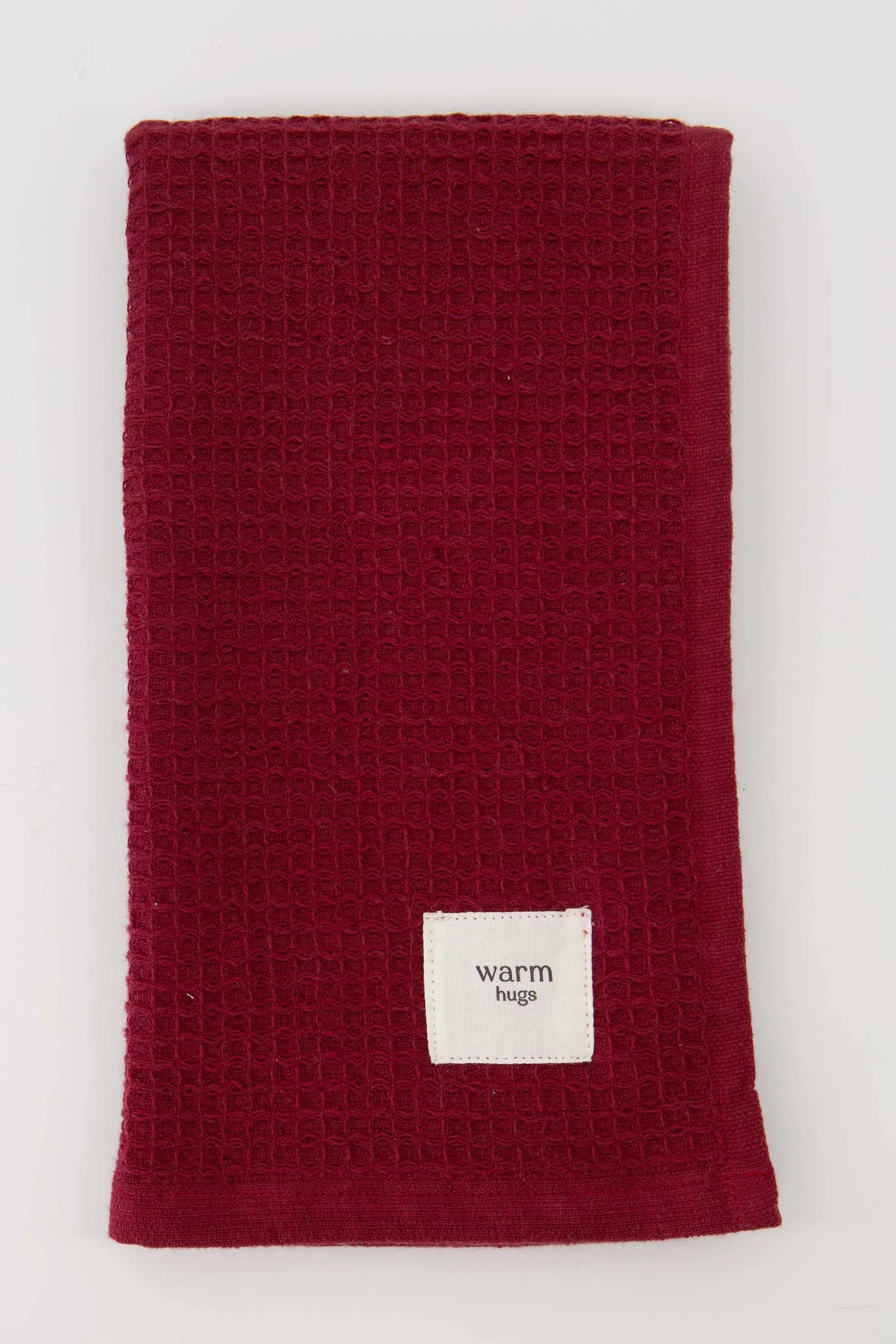 Zusss gastendoekje warm hugs - Donkerrood