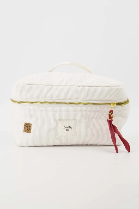 Zusss beautycase corduroy love - Zand