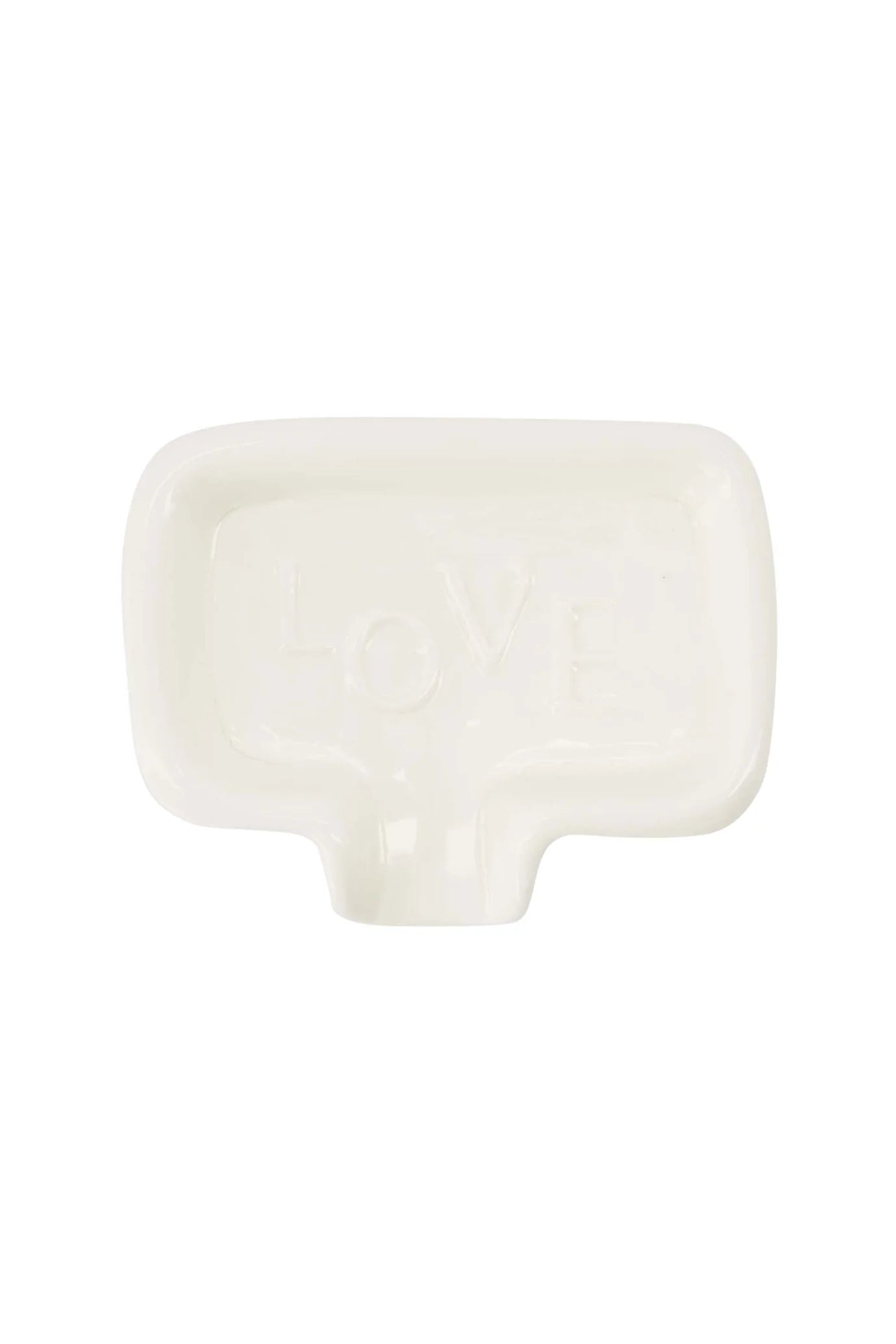 Zusss zeepschaaltje keramiek love wit/goud