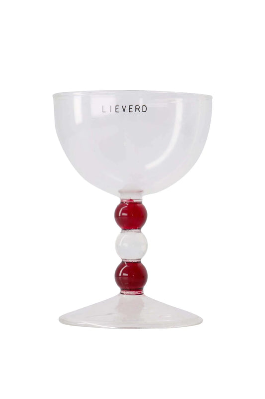 Zusss wijnglas lieverd - Transparant/Rood