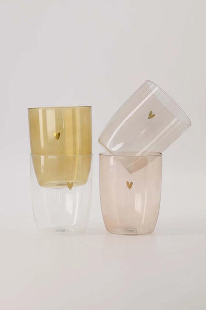 Zusss drinkglas hartje - Roze