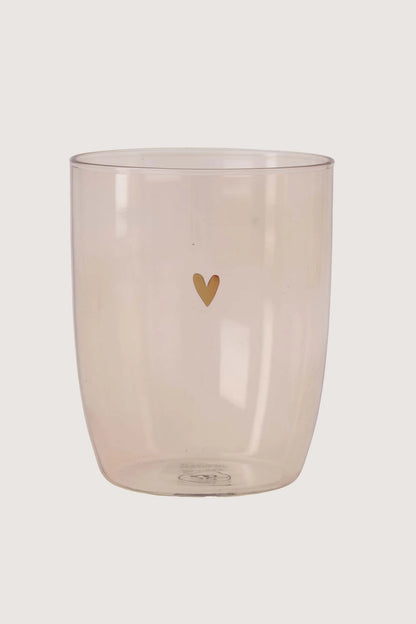 Zusss drinkglas hartje - Roze